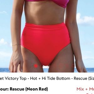 Left On Friday Hi Tide Bottom - Rescue Neon Red Size Large